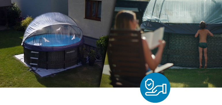 Medence kupola csővázas és fémpalástos medencékhez